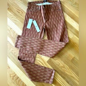 Hudson Nico print jeans in rust/gold multi. Sz 29